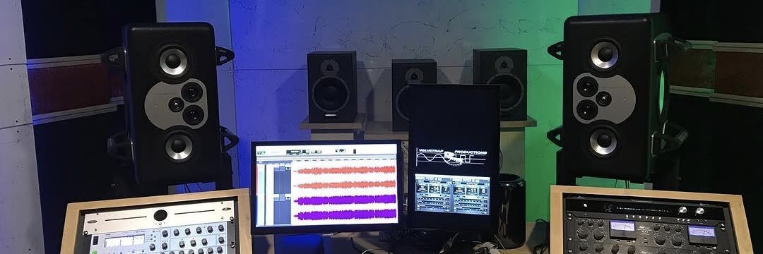 Mastering suite desk with converters and outboard processing